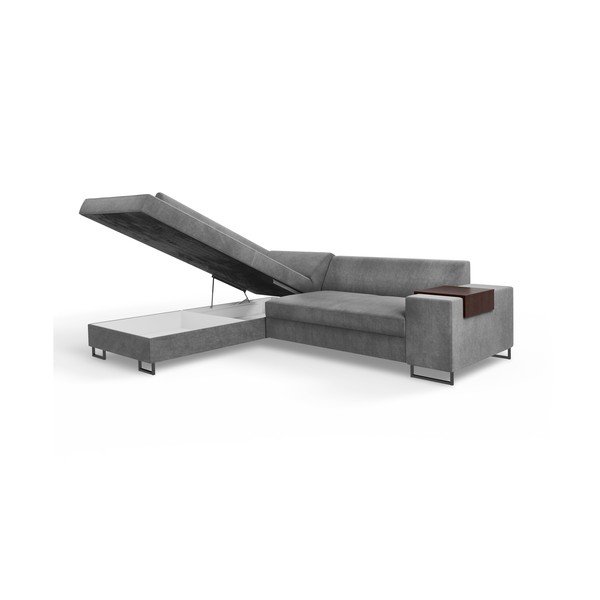 "Cosmopolitan Design" San Diego pilka sofa lova, kairysis kampas-image-4