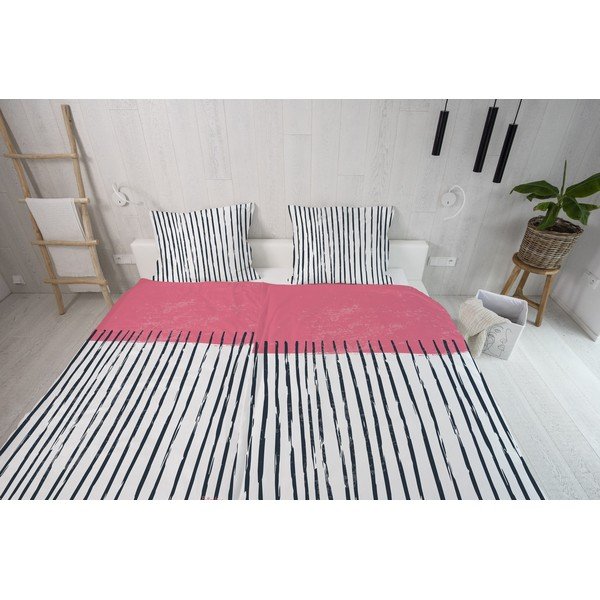 Iš satino medvilnės viengulė patalynė 140x200 cm Black Stripes in Colors – Butter Kings-image-4