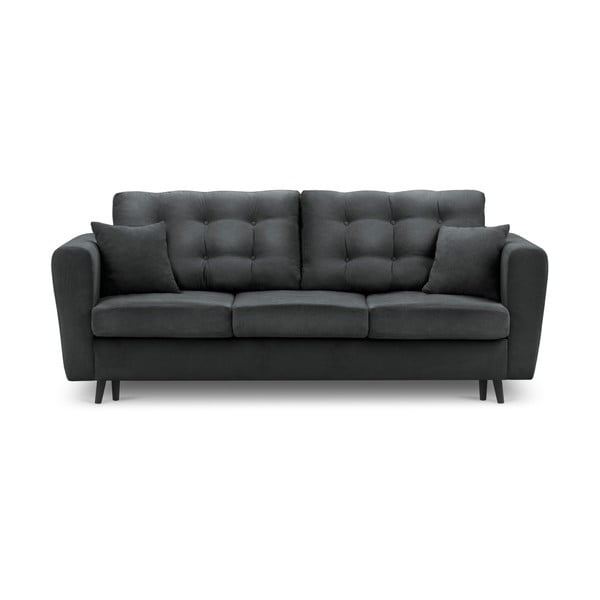Tamsiai pilka sofa-lova su laikymo dėže "Kooko Home Chillout