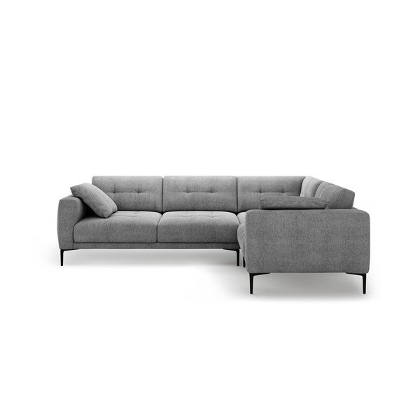 Pilkos spalvos kampinė sofa (su dešiniuoju kampu/„L“ formos) Bemy – Micadoni -image-1