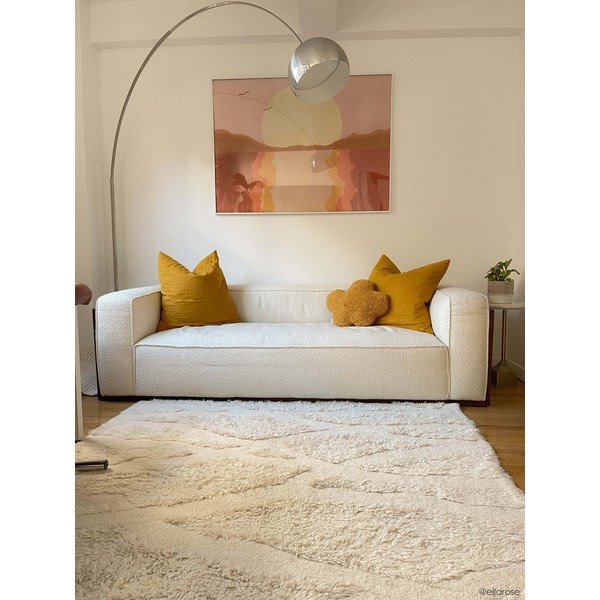 Skalbiamas/rankų darbo iš vilnos kilimas baltos spalvos 170x240 cm Enkang Ivory – Lorena Canals-image-3