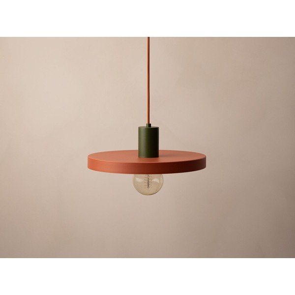 Raudonos plytų spalvos iš metalo kabantis šviestuvas ø 30 cm Ori – Micadoni -image-3