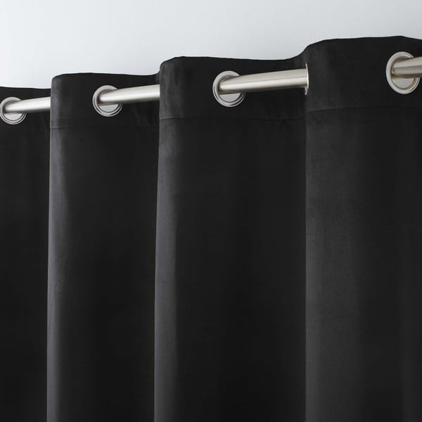 Juodos spalvos iš velveto termo užuolaida 140x260 cm Polarchic – douceur d'intérieur-image-2