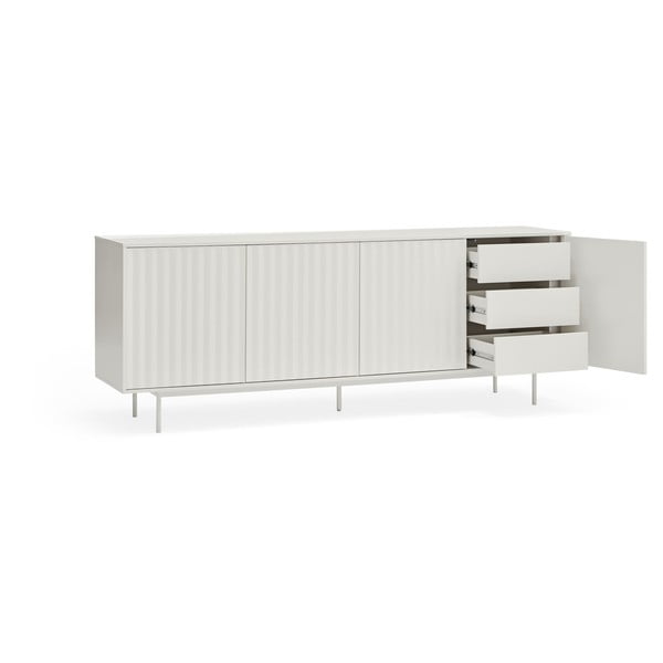 Žema šoninė spintelė baltos spalvos 211x80 cm Sierra – Teulat-image-4