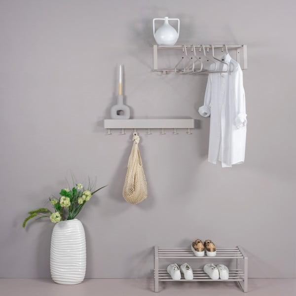 Taupe spalvos iš metalo sieninė lentyna su lentyna 70 cm Rex – Spinder Design-image-4