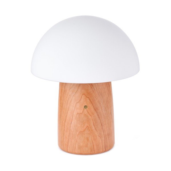 Natūralios spalvos pritemdomas stalinis šviestuvas su stikliniu gaubtu (aukštis 32 cm) Alice - Gingko