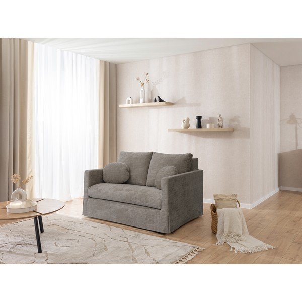 Pilkos spalvos sofa 140 cm Paphos – Ropez-image-1