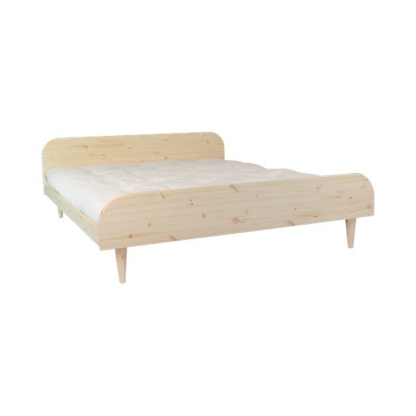 Pušies dvigulė lova su čiužiniu "Karup Design Twist Comfort Mat Natural Clear/Natural", 160 x 200 cm