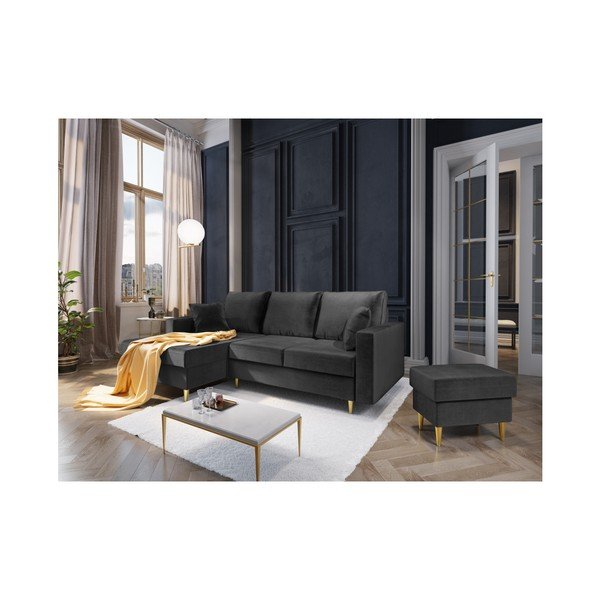 Tamsiai pilkas pufas Mazzini Sofas Muguet, 60 x 45 cm-image-3