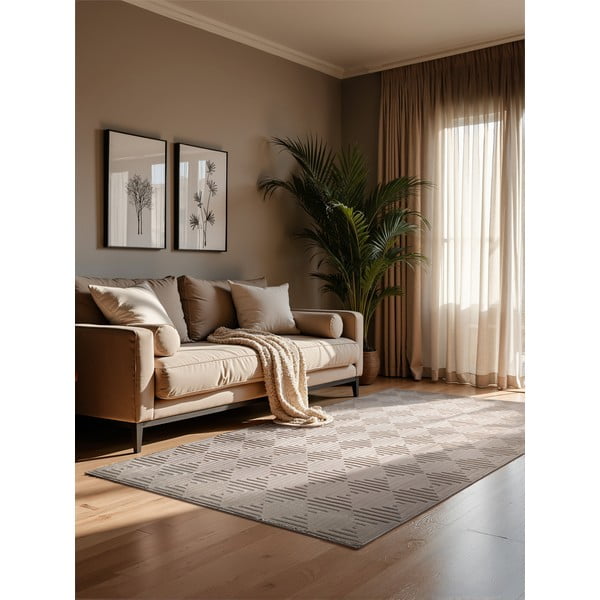 Kilimas smėlio spalvos 160x235 cm Perles Tourmaline – Elle Decoration-image-1