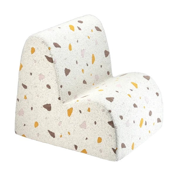 Baltos spalvos iš boucle/iš šenilinio audinio vaikiškas krėslas Terrazzo Cloud – Wigiwama