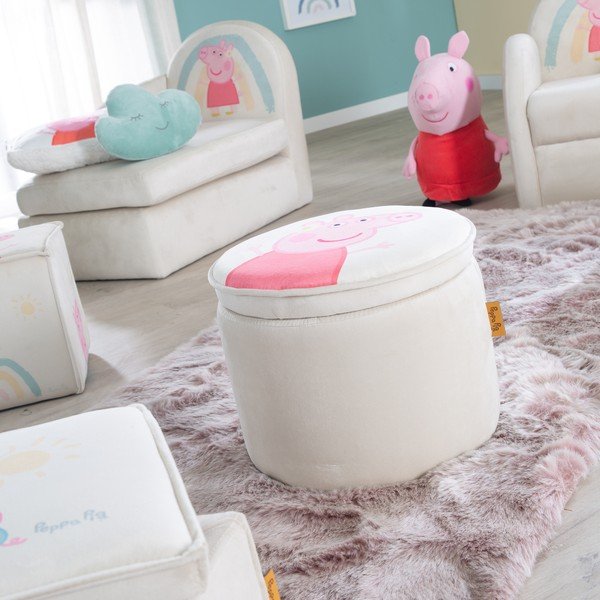 Iš velveto vaikiškas pufas baltos spalvos Peppa Pig – Roba-image-4
