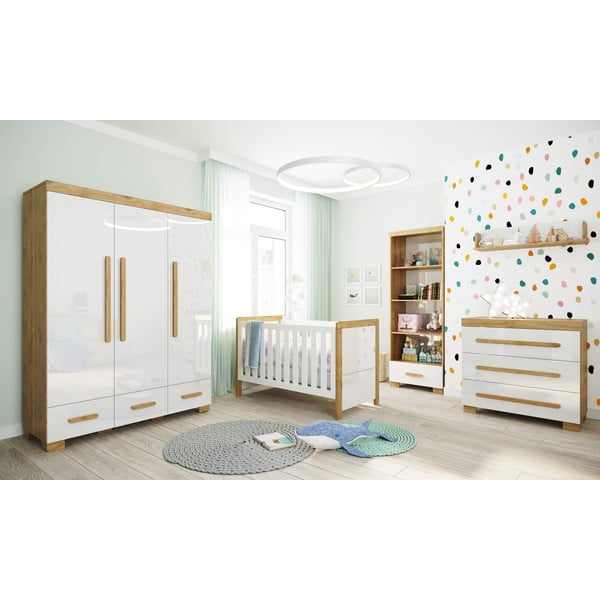 Balta reguliuojama lova Pinio Oakie, 70 x 140 cm-image-1