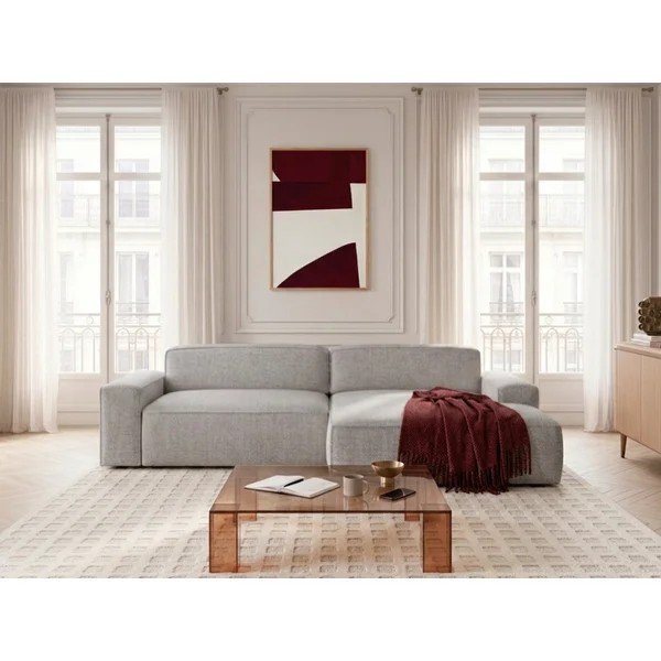 Pilkos spalvos sulankstoma/ar elektrisko sēdekļa regulēšanu kampinė sofa (su dešiniuoju kampu) Abel – Bobochic Paris-image-1