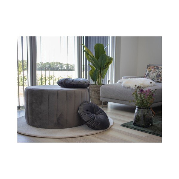 Pilka pagalvėlė su aksominiu užvalkalu House Nordic Luso, ø 45 cm-image-1