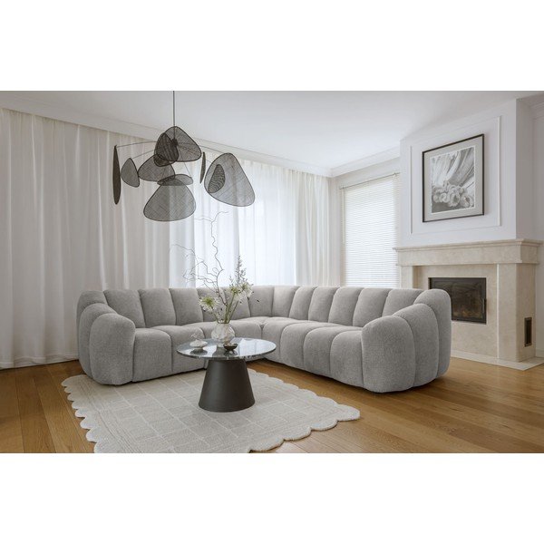 Šviesiai pilkos spalvos kampinė sofa Shell – Miuform-image-1