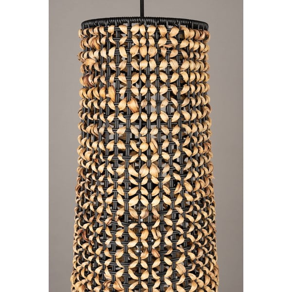 Kabantis šviestuvas juodos spalvos/natūralios spalvos ø 20 cm iš vandens hiacinto Hyacint – Dutchbone-image-4