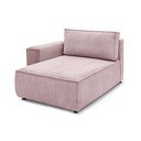 Modulinė sofa šviesiai rožinės spalvos iš kordinio velveto (su kairiuoju kampu) Nihad modular – Bobochic Paris