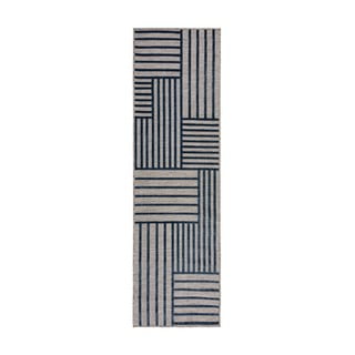 Tamsiai mėlynos spalvos lauko ir vidaus kilimas 66x230 cm Vigo Blocks – Flair Rugs