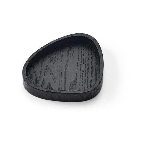 Dekoratyvinė juodos spalvos iš medžio daiktadėžė 14x12,5x3 cm Curve S – LIND DNA-image-1