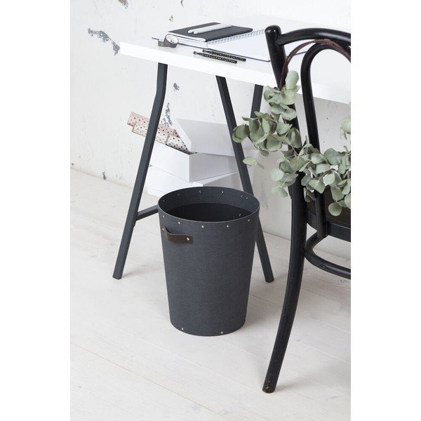 Juodos spalvos šiukšliadėžė biurui Aries Canvas Paper Laminate – Bigso-image-3