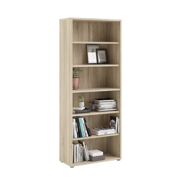 Modulinė knygų spinta natūralios spalvos iš ąžuolo 89x222 cm Prima – Tvilum-image-4