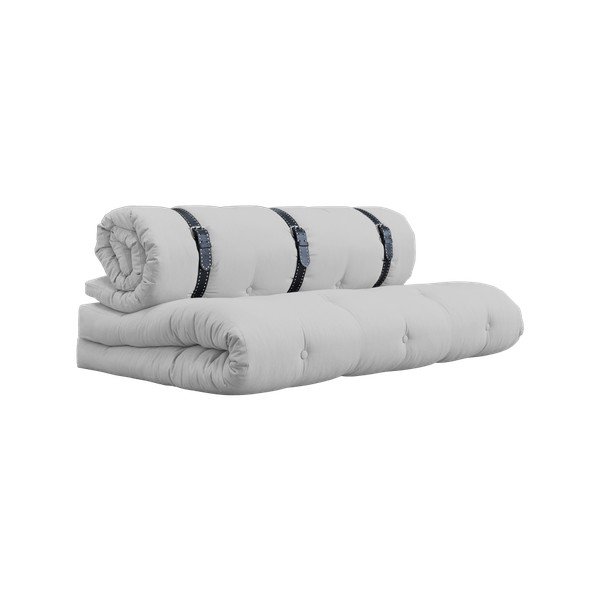 Kintama sofa su baltais dygsniuotos odos dirželiais "Karup Buckle Up Light Grey-image-4