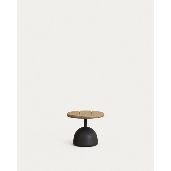 Apvalios formos sodo kavos staliukas su akacijos stalviršiu ø 43 cm Saura – Kave Home-image-2
