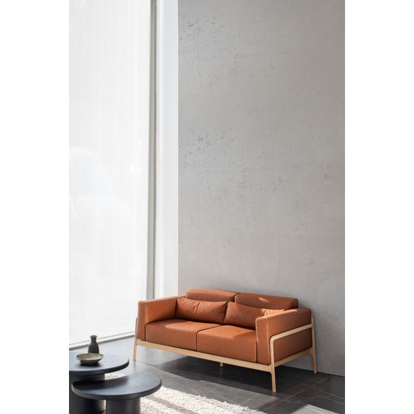 Ruda buivolo odos sofa su ąžuolo masyvo konstrukcija Gazzda Fawn, 180 cm-image-3