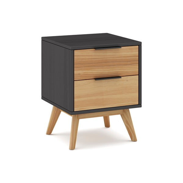 Natūralios spalvos pušies medienos naktinis staliukas Lavis - Marckeric-image-2