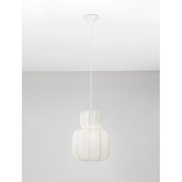 Matinės baltos spalvos iš tekstilės kabantis šviestuvas ø 28 cm Delina – Nova Luce-image-4