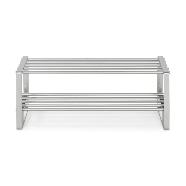 Sidabrinės spalvos iš metalo spintelė batams 70x29x27 cm Rex – Spinder Design-image-1