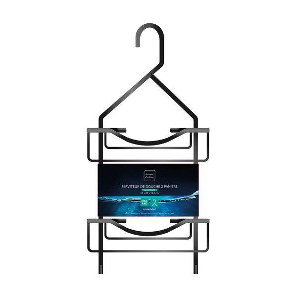 Pakabinama matinės juodos spalvos iš aliuminio vonios lentyna Filaire Aluminium – douceur d'intérieur-image-1