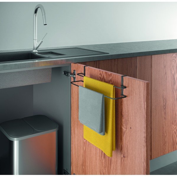 Pakabinamas plieninis virtuvinių rankšluosčių laikiklis Galileo - Metaltex-image-1