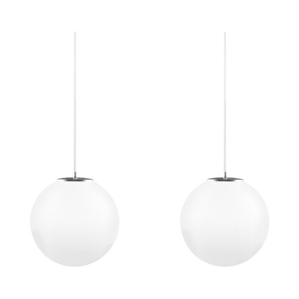 Baltos ir sidabrinės spalvos dvigubas pakabinamas šviestuvas su baltu kabeliu ir baltu lizdu "Sotto Luce Tsuki", Ø 30 cm-image-2
