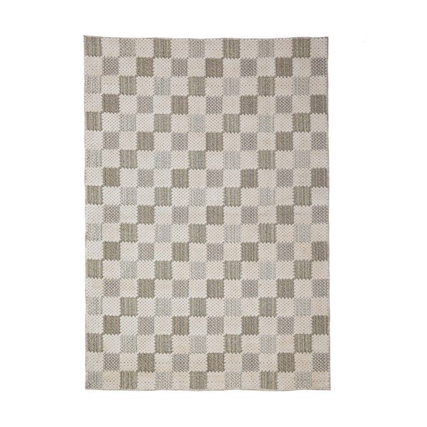 Skalbiamas žalios spalvos iš medvilnės mišinio kilimas 116x170 cm Muted Checkerboard – Flair Rugs