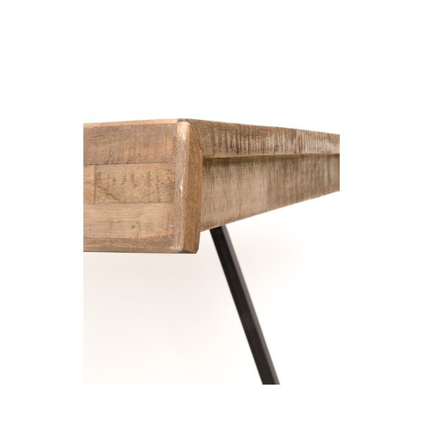 Iš tikmedžio masyvo valgomojo stalas 90x180 cm Suri – White Label-image-4