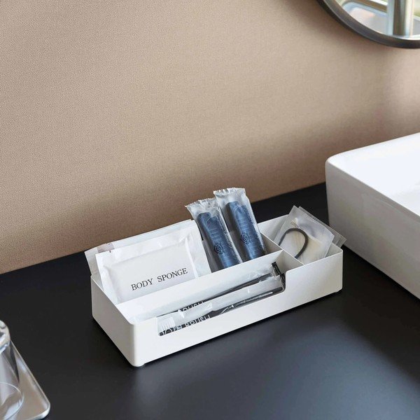Baltos spalvos iš metalo vonios organizatorius Amenity – YAMAZAKI-image-3