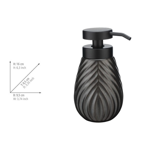 Iš keramikos muilo dozatorius antracito spalvos 330 ml Idro – Wenko-image-2
