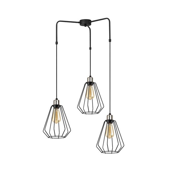 Juodos spalvos metalinis pakabinamas šviestuvas Opviq lights Mathaios-image-3