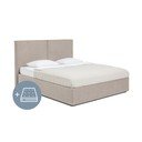 Minkšta dvigulė lova taupe spalvos su daiktadėže ir čiužiniu / grotelėmis 180x200 cm Thessa Bold - Bonami Selection