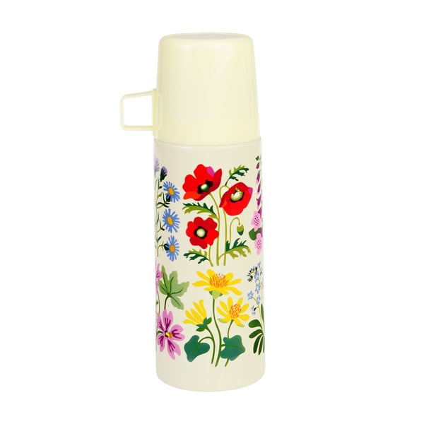 Kreminės spalvos vaikams termosas 350 ml Wild Flowers – Rex London