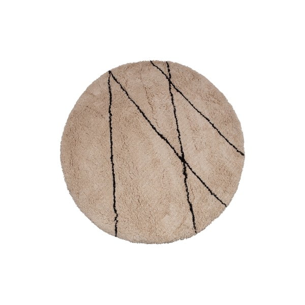 Apvalios formos kilimas smėlio spalvos ø 200 cm Cleo – WOOOD