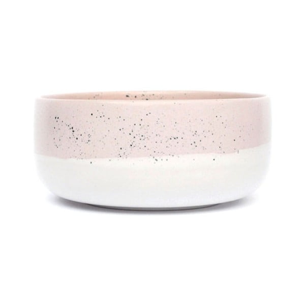 Rožinės ir baltos spalvos keramikos dubuo ÅOOMI Dust, ø 15 cm