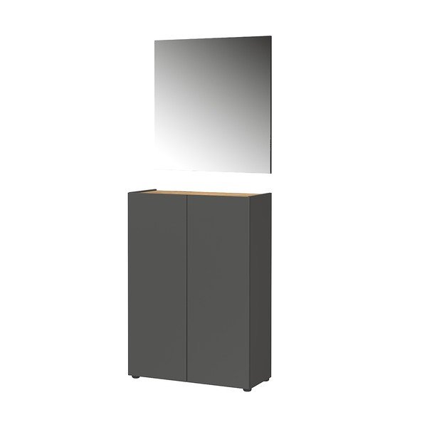 Antracito spalvos koridoriaus baldas iš ąžuolo 74x200x33 cm Alviano – Germania