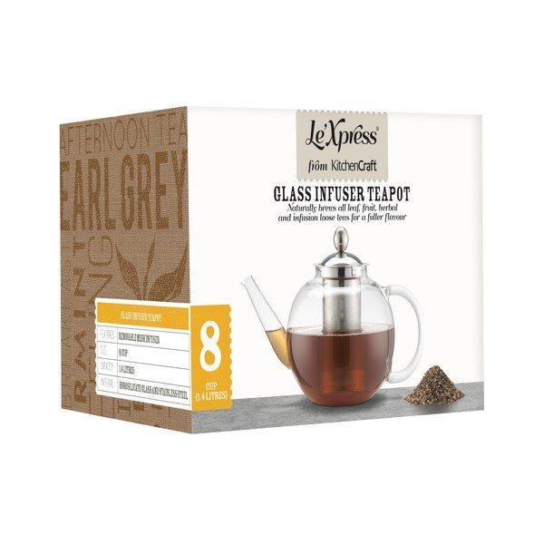 Stiklinis arbatinukas su arbatos sieteliu "Kitchen Craft Le'Xpress", 1400 ml-image-2
