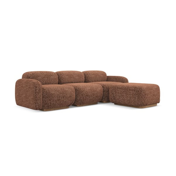 Oranžinės spalvos/rudos spalvos modulinė kampinė sofa (kintama) Ailani – Makamii-image-2