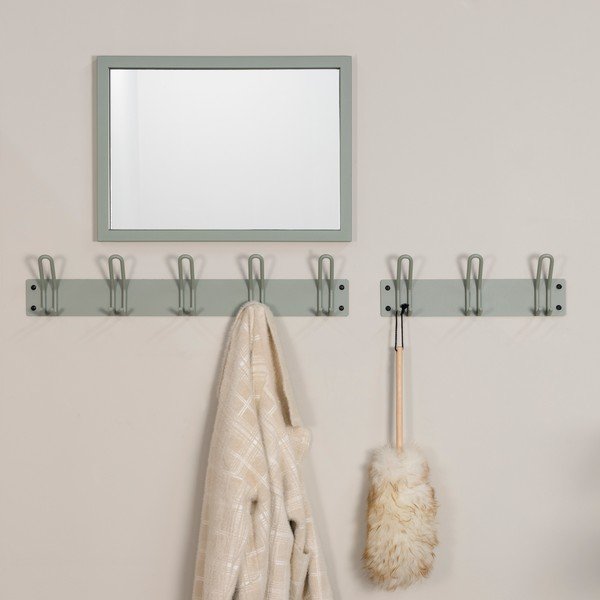 Pilkai žalios spalvos iš metalo sieninė lentyna 70 cm Miles – Spinder Design-image-1