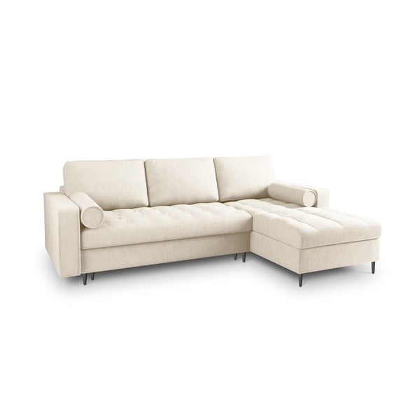 Šviesios smėlio spalvos sofa-lova Milo Casa Santo, dešinysis kampas-image-3