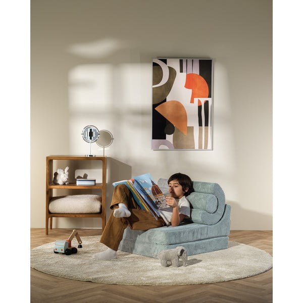 Mėtų spalvos iš kordinio velveto vaikiškas krėslas Flipster – Wigiwama-image-3